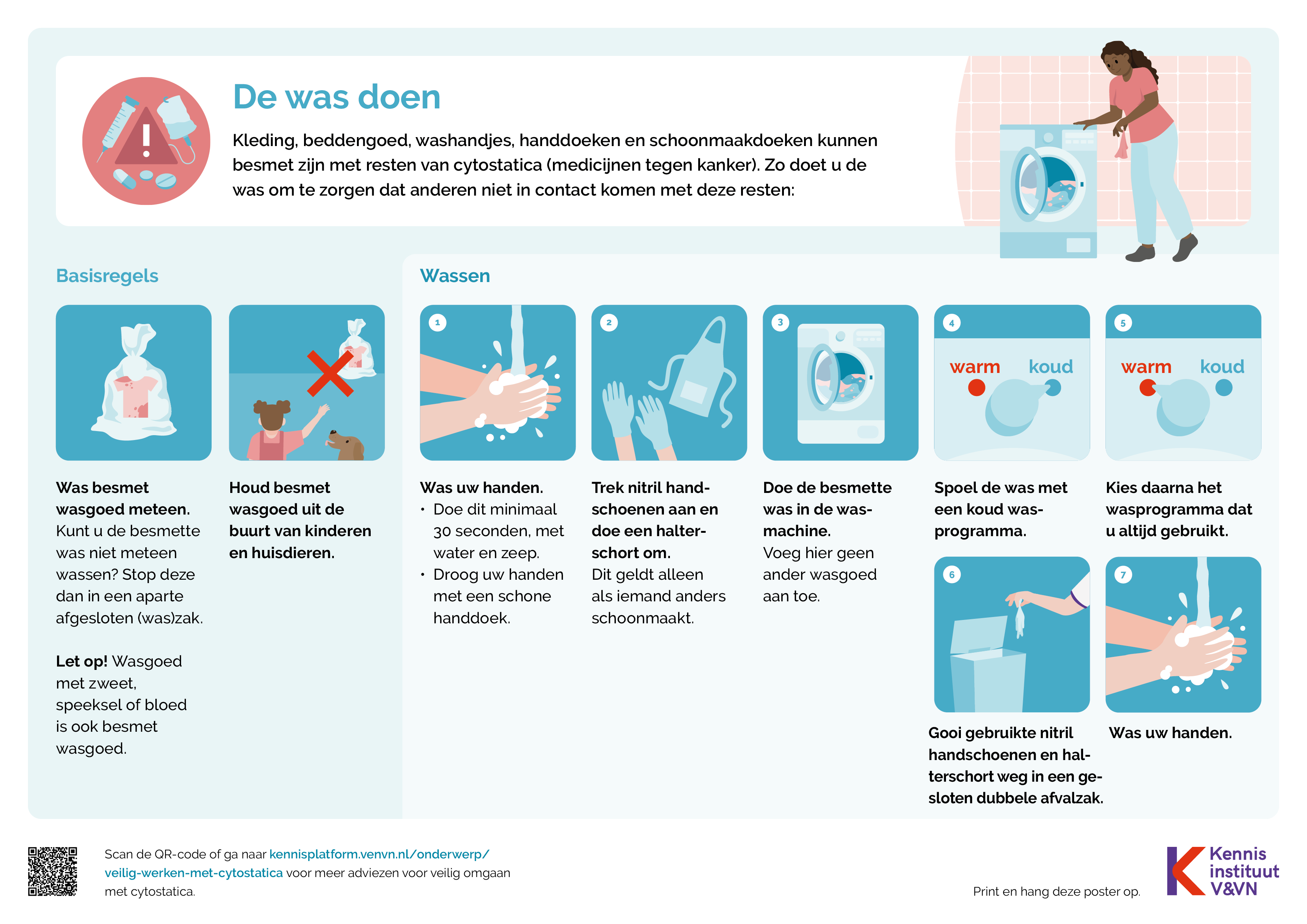 Veilig omgaan met cytostatica afbeelding de was doen