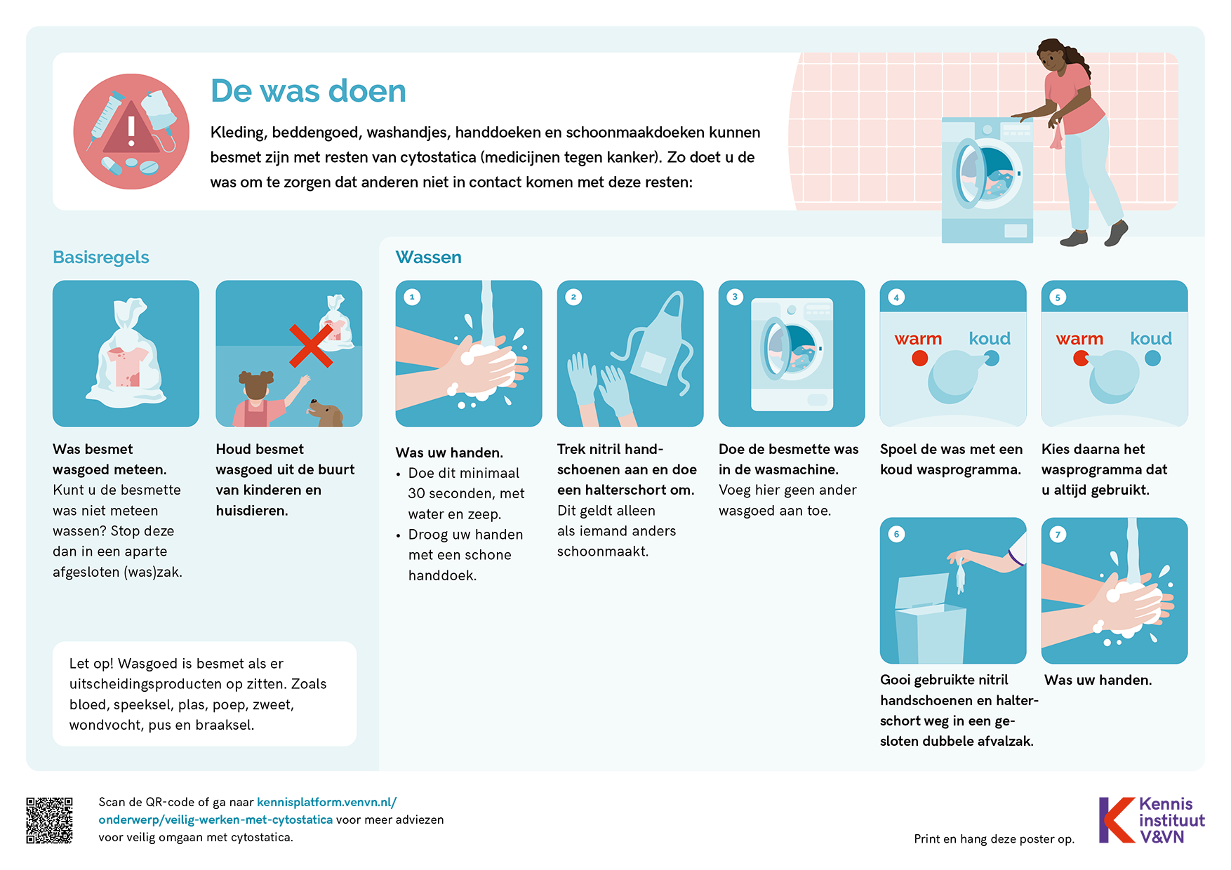 Veilig omgaan met cytostatica afbeelding de was doen